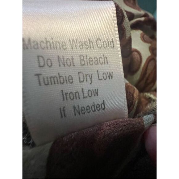 Perch Sheer Animal Print Green Tie Back Blouse W/ Ruffles 2x - Picture 8 of 8